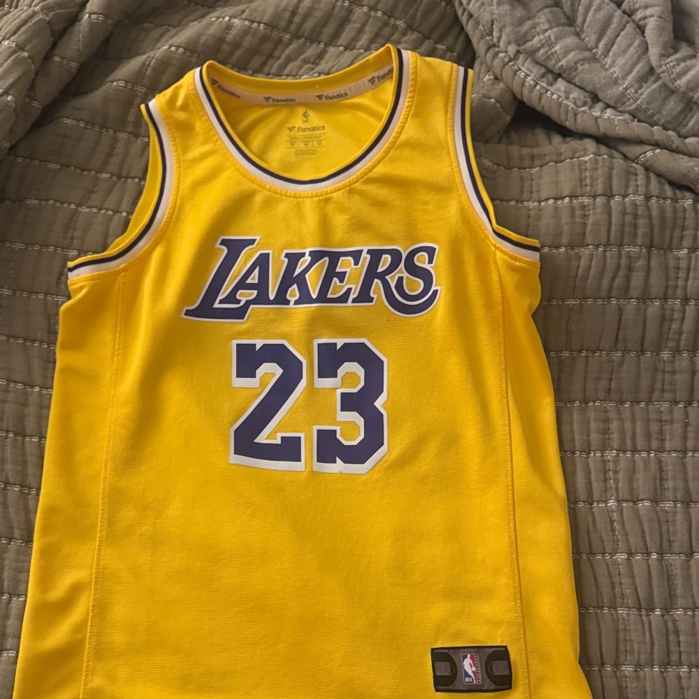 NBA Lakers Yellow Jersey with Blue Accents